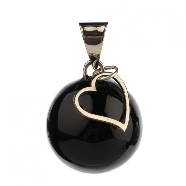 Black with heart charm