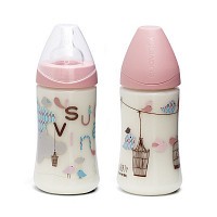 Balení koleneckých lahví Suavinex 3pozice silikon savička - pro holčičku