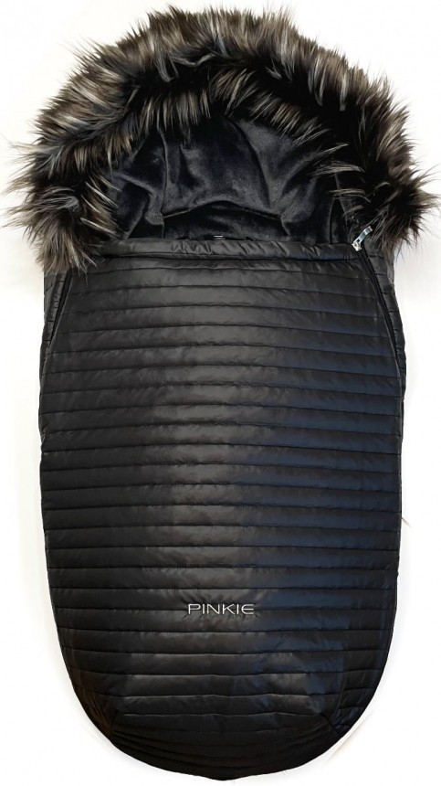Pinkie fusak Pinkie Line Black s kožíškem