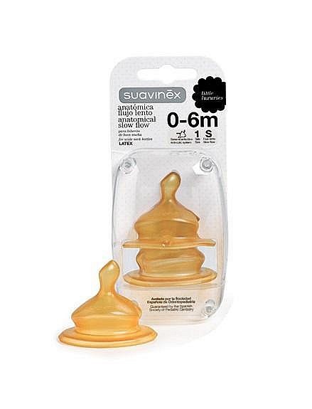 Suavinex SAVIČKA ŠIROKOHRDLÁ ANATOMICKÁ Latex 2 ks