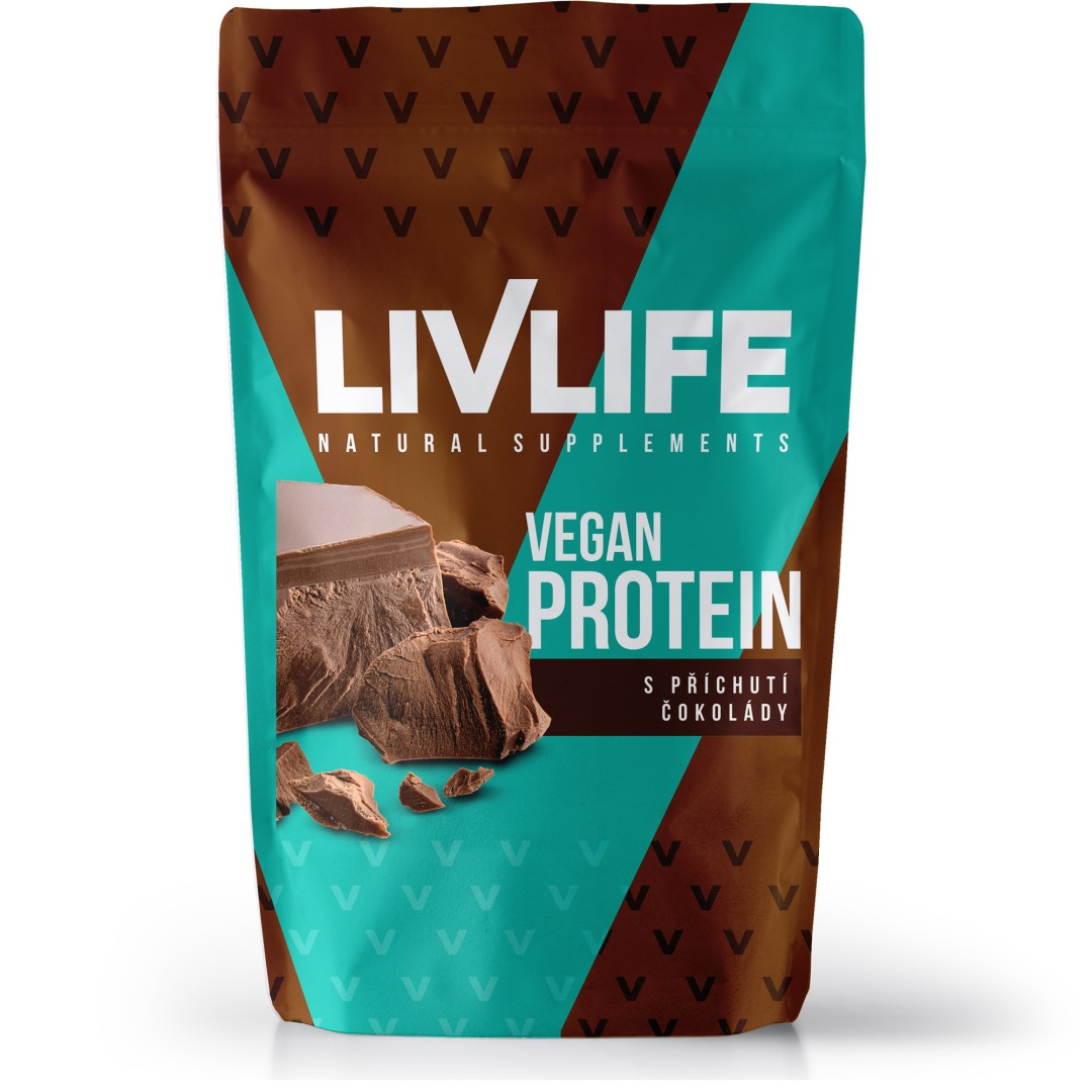 LIVLIFE Vegan protein s příchutí čokolády - Čokolády 245 g