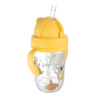 CANPOL BABIES Nevylévací hrneček se slámkou a závažím EXOTIC ANIMALS 270ml