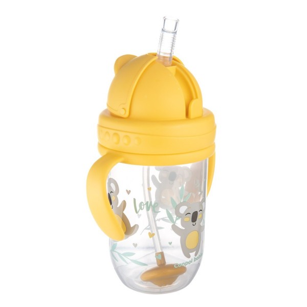 CANPOL BABIES Nevylévací hrneček se slámkou a závažím EXOTIC ANIMALS 270ml