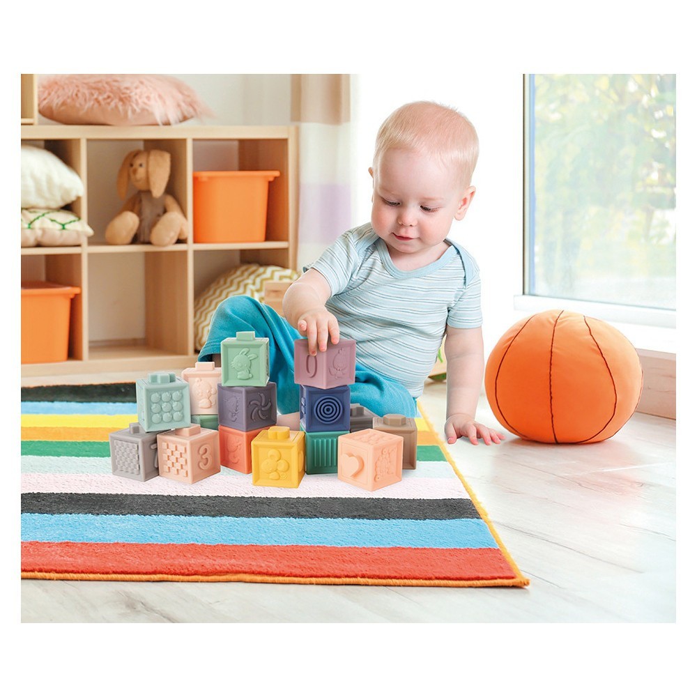 CANPOL BABIES Měkké senzorické hrací kostky 12ks