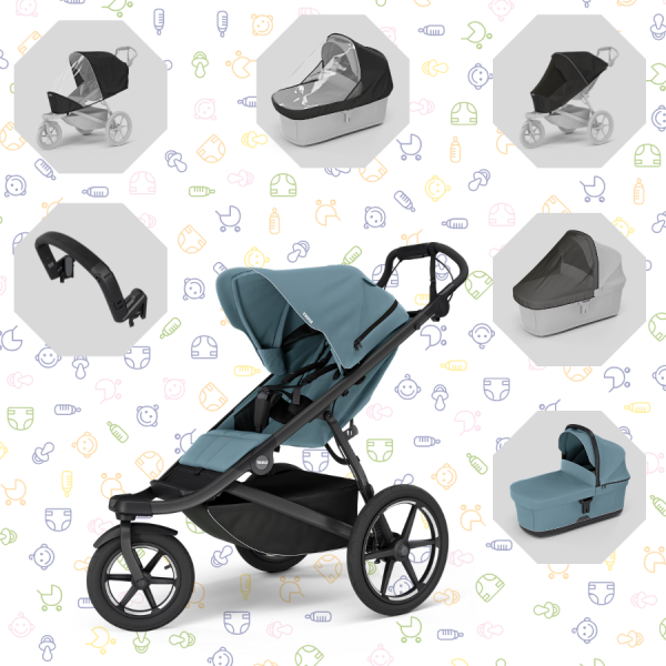 THULE Akční set Kočárek Urban Glide 3 + Korba + Madlo + Pláštěnka + Síťka