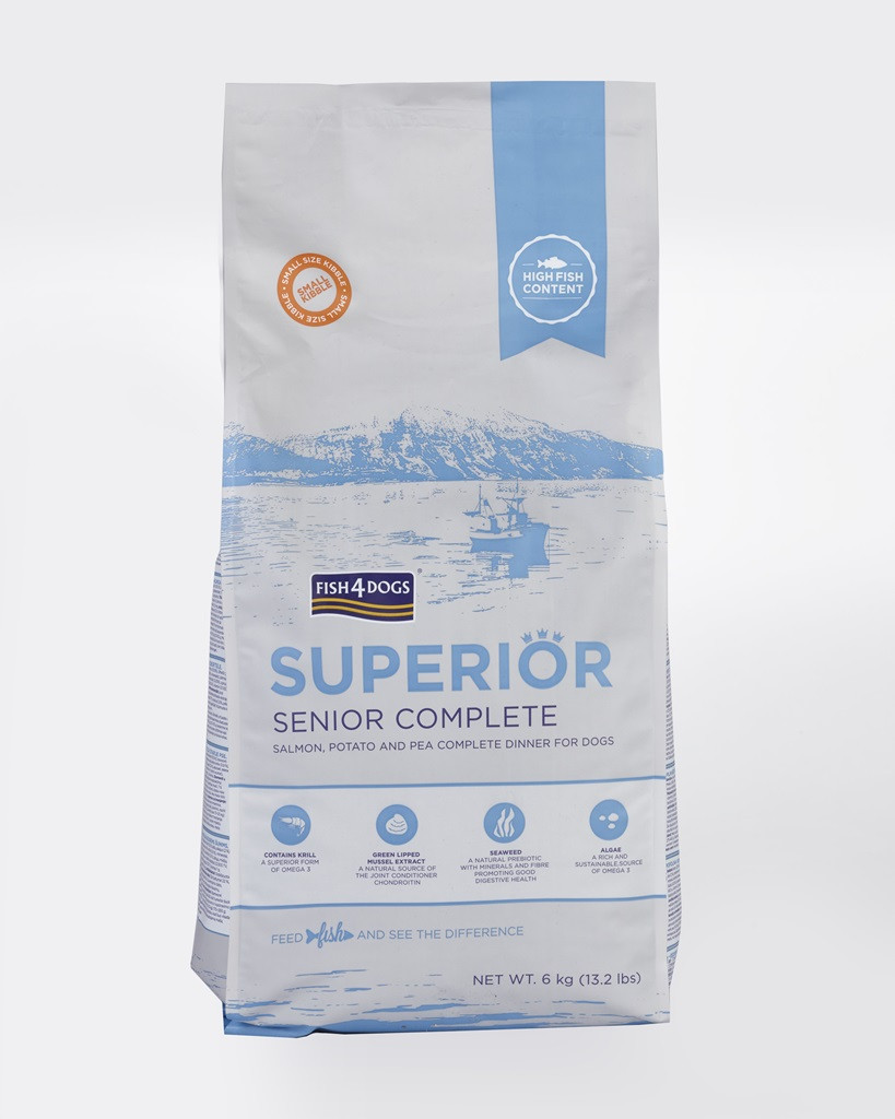 FISH4DOGS Granule malé pro starší psy Superior losos s bramborami