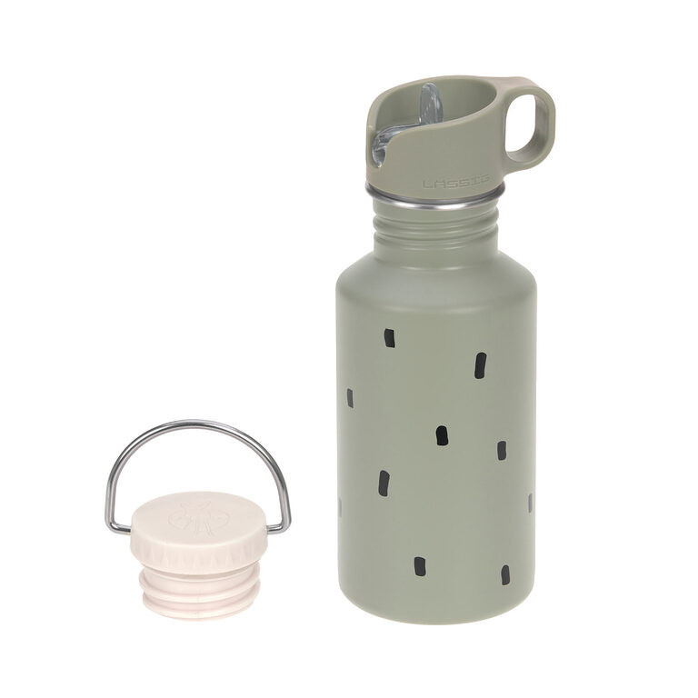 Lässig Nerezová lahev 500ml Bottle Stainless Steel Happy Prints - light olive