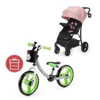 Kočárek sportovní Cruiser pink Kinderkraft + Dětské odrážadlo 2WAY Next
