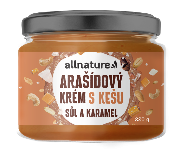 Allnature Arašídový krém s kešu, solí a karamelem