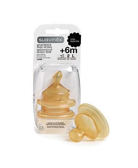 Suavinex SAVIČKA ŠIROKOHRDLÁ ANATOMICKÁ Latex 2 ks