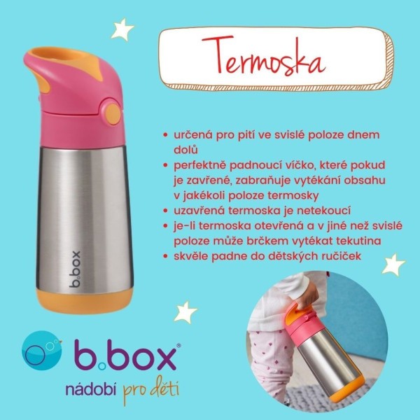 b.box Termoska na pití s brčkem 500 ml