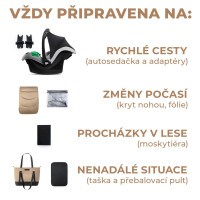 KINDERKRAFT SELECT Kočárek kombinovaný 3v1 Prime 2