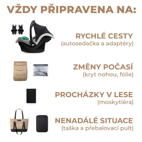 KINDERKRAFT SELECT Kočárek kombinovaný 3v1 Prime 2