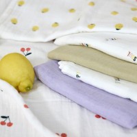 LÄSSIG Swaddle Burp blanket 85x85 Happy Fruits, 3 ks