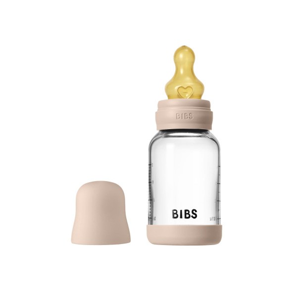 BIBS antikoliková sklenená lahev se silikonovým dudlíkem 120ml