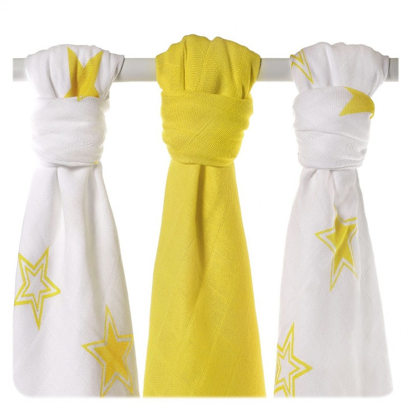 Bambusové pleny XKKO®BMB - 70x70cm - 3ks, Stars