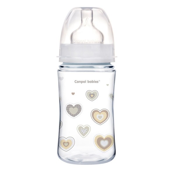 Canpol babies Láhev se širokým hrdlem NEWBORN BABY 240ml bílá