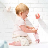 NATTOU Hračka housenka edukační 4 aktivity Lapidou pink