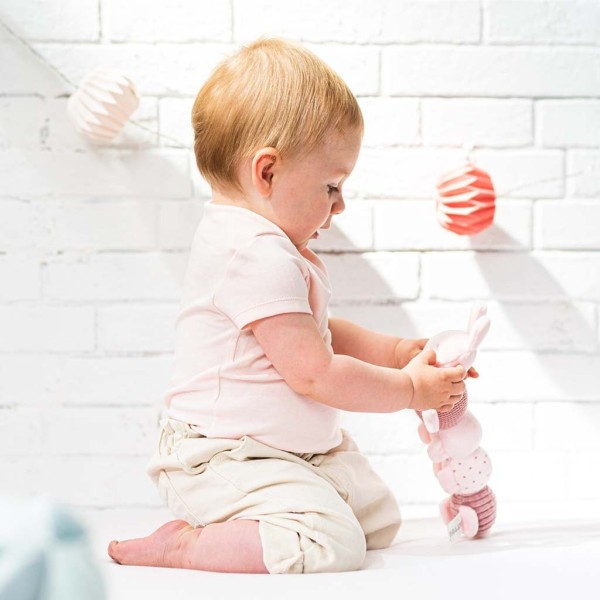 NATTOU Hračka housenka edukační 4 aktivity Lapidou pink