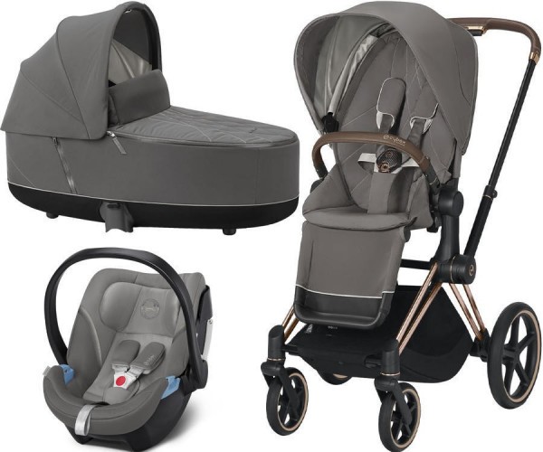 Kočárek CYBEX Set Priam Rosegold Seat Pack 2021, Lux Carry Cot včetně Aton 5