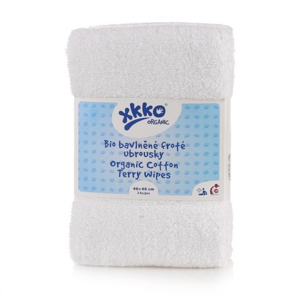 KIKKO Ubrousky BIO bavlněné froté Organic 40x40 (2ks)