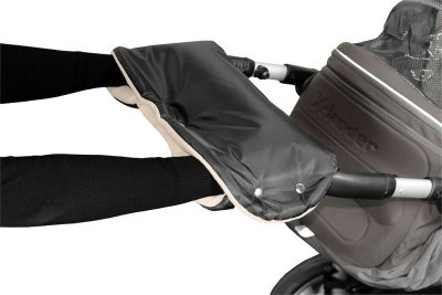 Rukávník ke kočárku černý + béžový