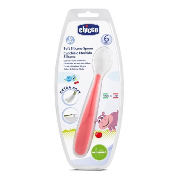 CHICCO Lžička silikon Soft 6m+
