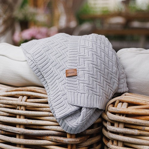 BABYONO Deka z organické bavlny pletená 75 x 100 cm 0m+