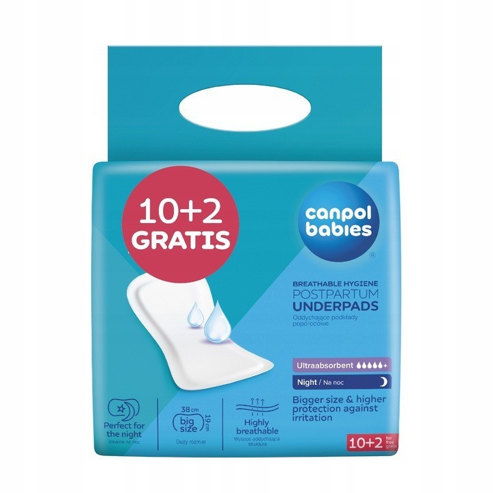 CANPOL BABIES Poporodní noční vložky 12 Ks - Noční vložky