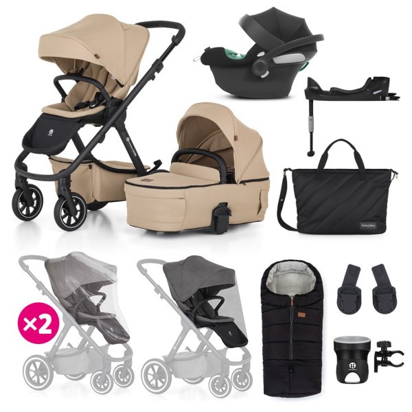 PETITE&MARS Kočárek kombinovaný ICON 2v1 XXL RWS + CYBEX Aton B2 i-Size + základna