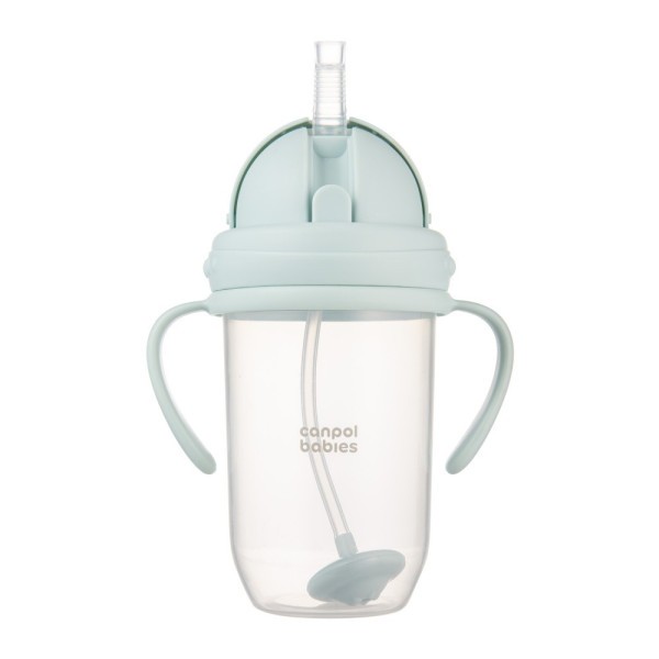CANPOL BABIES Hrneček nevylévací se slámkou a závažím 270ml