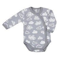 Kojenecké body s bočním zapínáním Clouds bílé obláčky