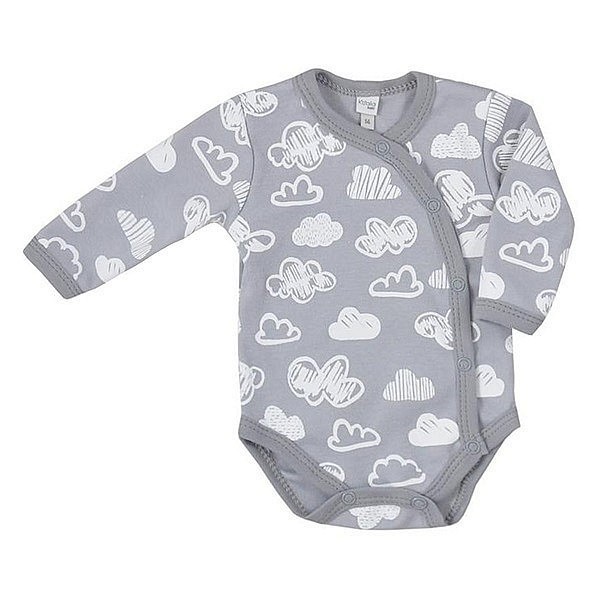 Kojenecké body s bočním zapínáním Clouds bílé obláčky