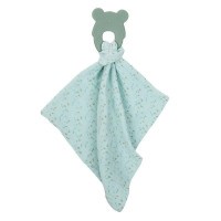 NATTOU Kousátko silikonové bez BPA s bavlněnou dečkou 28 x 28 cm