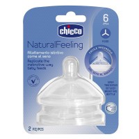 CHICCO Dudlík na láhev Natural Feeling silikon 2 ks