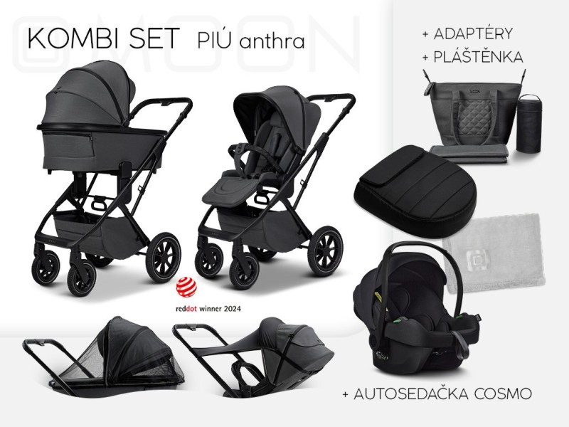 MOON PIÚ Kombi set Kombinovaný kočárek