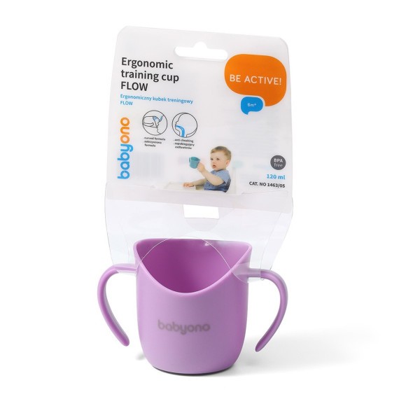 BABYONO Hrnek ergonomický s oušky 120 ml 6m+
