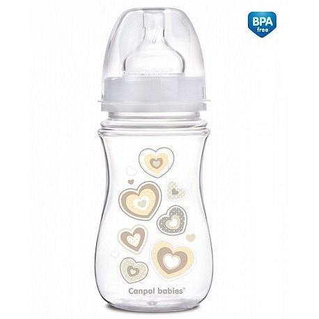 Canpol babies Láhev se širokým hrdlem NEWBORN BABY 240ml bílá