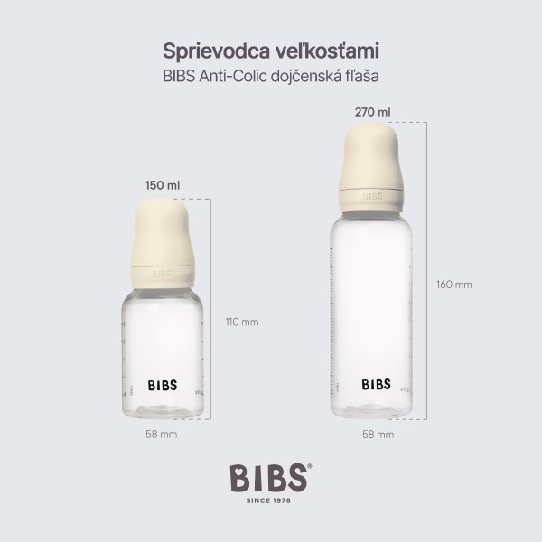 BIBS antikoliková lahev s kaučukovou savičkou 270ml
