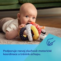 CANPOL BABIES Senzorický míček LENOCHOD s chrastítkem a pískátkem BabiesBoo