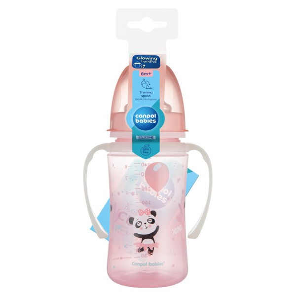 CANPOL BABIES Tréninkový hrneček se svítícími úchyty EXOTIC ANIMALS 240ml