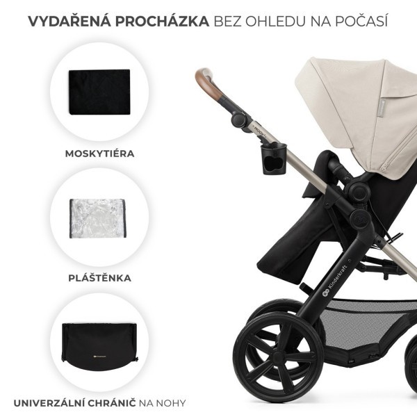 KINDERKRAFT Kočárek kombinovaný Moov 2 3v1, pěnová kola