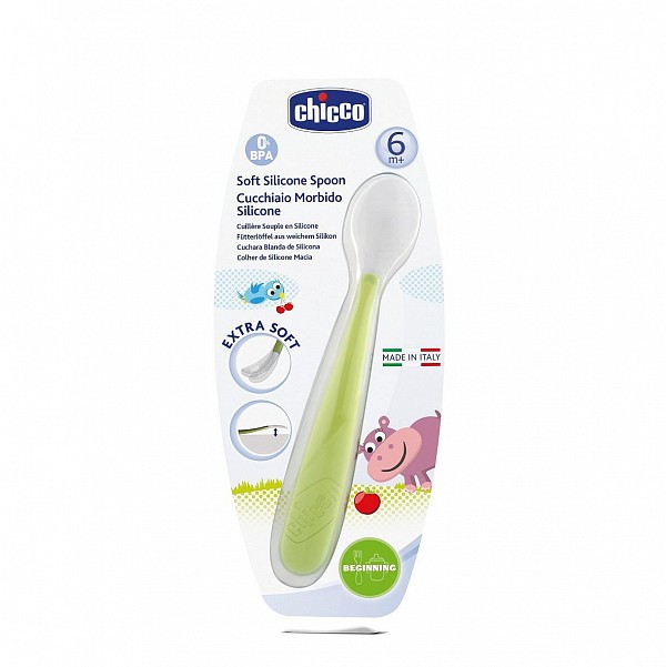 CHICCO Lžička silikon Soft 6m+