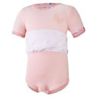 LITTLE ANGEL Body šaty tenké KR set Outlast® - sv.broskvová/motýlci