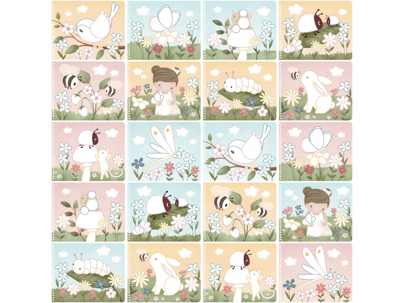 LITTLE DUTCH Omalovánky s pastelkami Zahrada Rosa