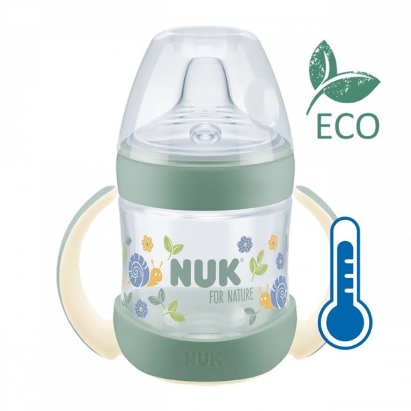 NUK Kojenecká láhev na učení for Nature s kontrolou teploty 6-18m