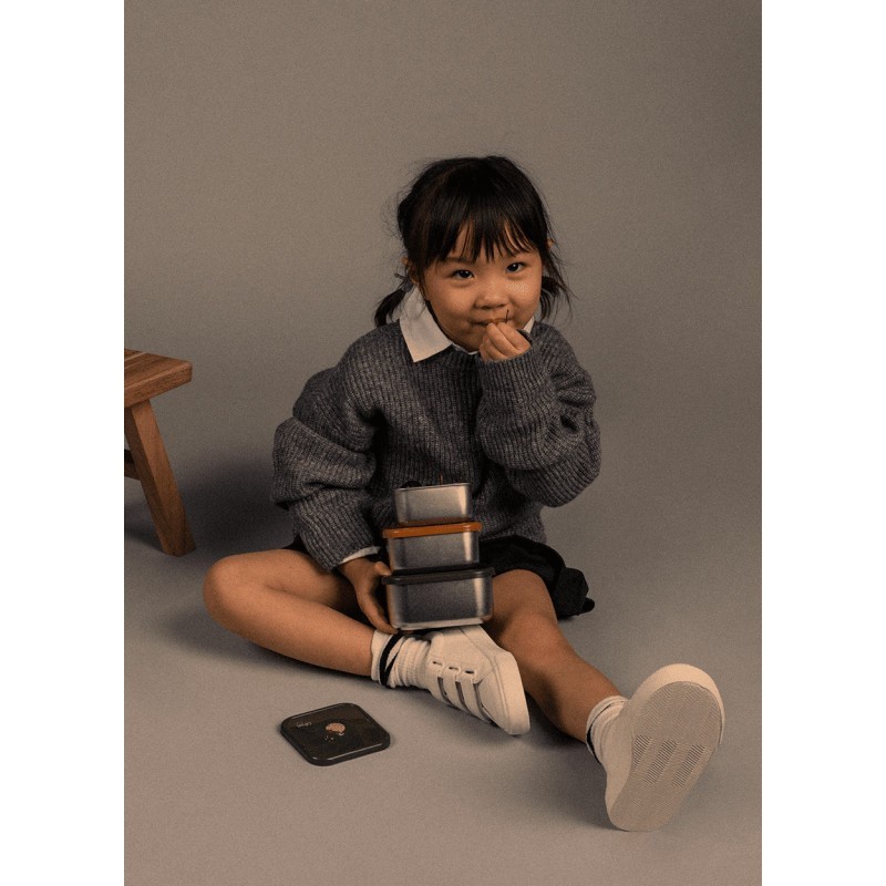 CITRON Sada 3 stohovatelných boxů z nerezu