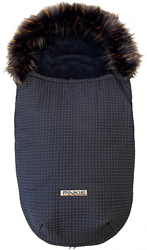 PINKIE Fusak Small Black Comb s kožíškem
