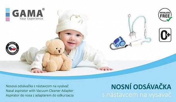 GAMA odsávačka hlenů s nástavcem na vysavač 2v1