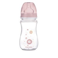 Canpol babies Láhev se širokým hrdlem NEWBORN BABY 240ml růžová Canpol babies Láhev se širokým hrdlem NEWBORN BABY 240ml růžová